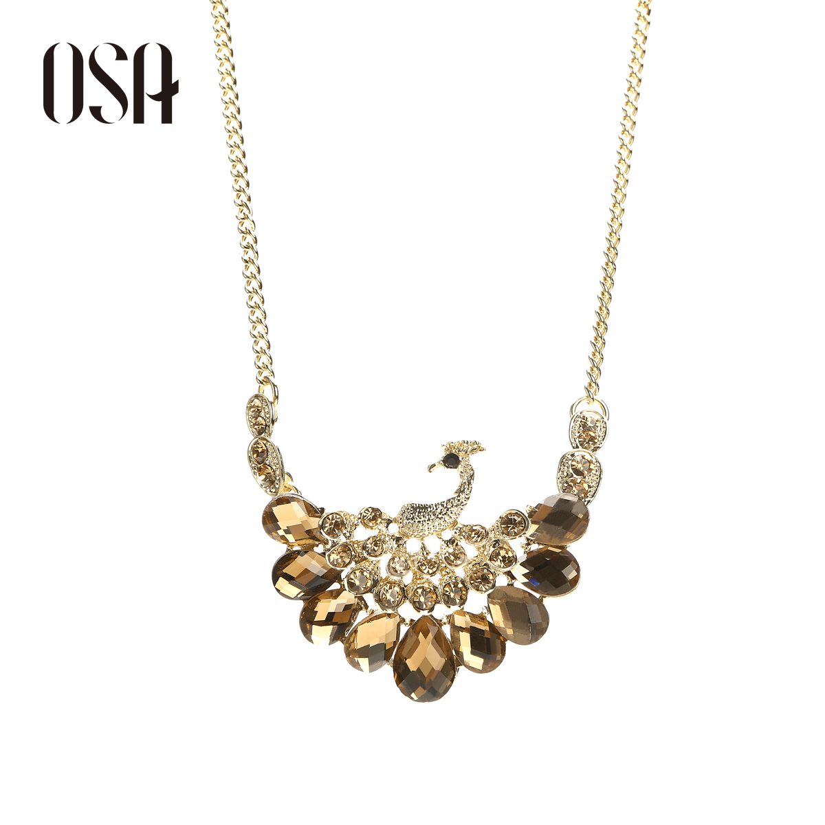 OSA2013冬季新款女饰品 时尚捷克钻孔雀吊坠铁链项链P35305 OSA2013冬季新款女饰品 时尚捷克钻孔雀吊坠铁链项链P35305