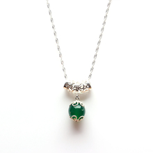 River Road genuine natural agate pendant necklace female models to send 925 silver emerald