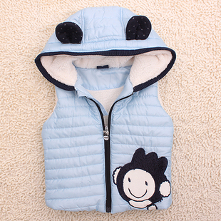  儿童韩版冬款阿路和如新款男童加厚保暖马甲小童空气层棉背心