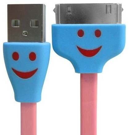 苹果4 iphone4s数据线 Ipad23代笑脸数据线 三