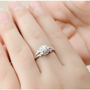 皇尊40分3克拉效果钻石结婚戒指18k白金钻戒女裸钻石正品定制珠宝