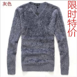 <em>毛衣</em>搭配_秋冬男装V领薄<em>羊毛绒毛衣</em>针织打底