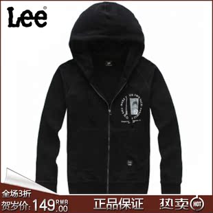  lee 卫衣男款黑 专柜代购 12款 男士长袖连帽修身卫衣 8822-5R8A