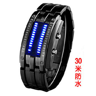  韩国学生LED男士防水手表电子表复古表创意情侣表时装表