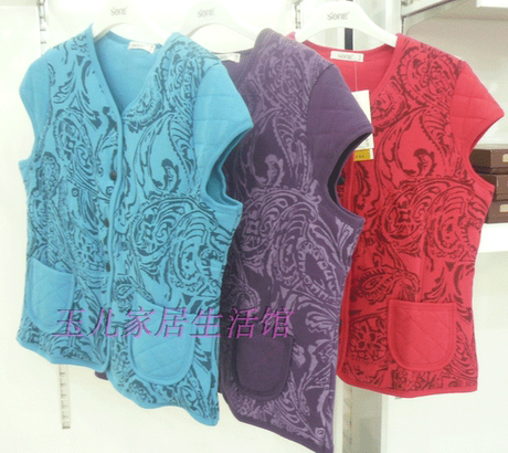正品森鹅女印花马甲 全棉<em>开衫</em>棉背心 <em>外穿</em>柔软