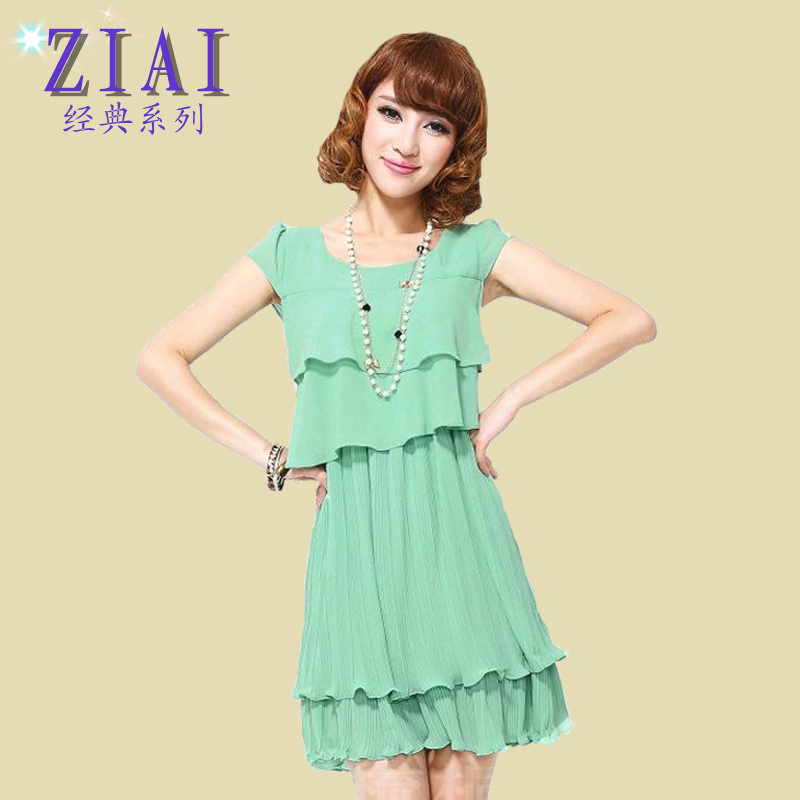 韩版蛋糕气质短袖...