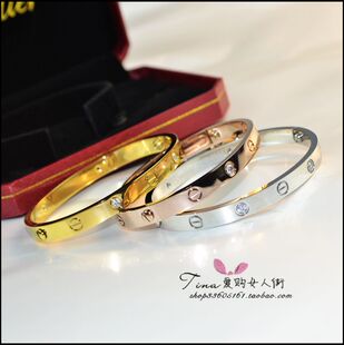  包邮 小辣椒陈冠希永恒之环镀18k玫瑰金螺丝刀手镯男女情侣手环