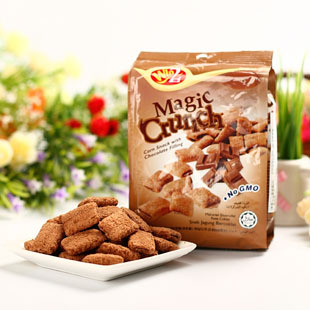  马来西亚 特产零食 膨化食品 威威Win2脆果 巧克力味 80(90)g