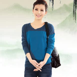  春装新款声雨竹版专柜正品牌韩版圆领套头女士撞色针织衫女装