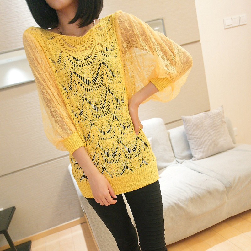 韩版镂空蕾丝打底衫...