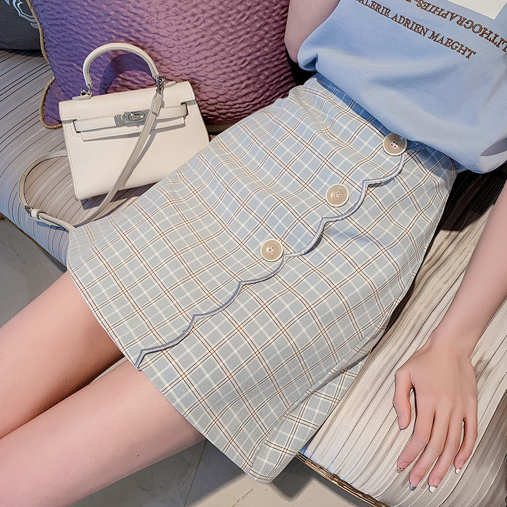 格子高腰半身裙春女2019春新款韩版小清新a字裙显瘦包臀裙短裙子在类目 女装/女士精品, 半身裙中 - 来自Buy2taobao.com提供专业的淘宝代购服务