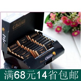  韩国食品乐天巧克力 乐天加纳纯黑巧克力 18枚lotte盒装90G