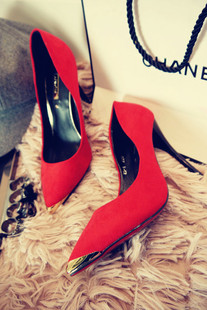  早春款女鞋单鞋女低帮鞋韩国公主浅口高跟鞋细跟单鞋婚鞋女