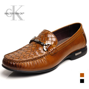  新款男士英伦编织商务正装皮鞋 驾车鞋男 头层牛皮圆头鞋子男