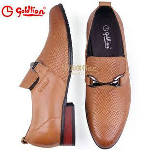  夏款金利来男鞋专柜正品商务正装头层牛皮英伦尖头韩皮鞋透气
