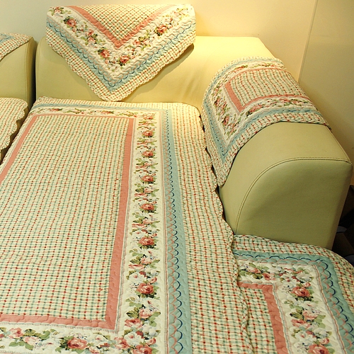 全棉布艺绗缝沙发垫