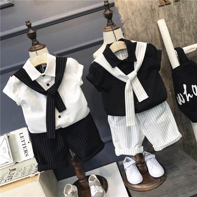 Boys summer 2019 new pattern Korean Edition Children's short-sleeved suit 1-2-3-4-56 Child handsome clothesin the Children/Baby/Family fitted , Set category - from Buy2taobao.com to provide professional Taobao agent buy service