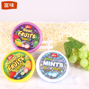  富味 无糖薄荷糖酸果味糖零食品喜糖薄荷糖果润喉清爽水果硬糖