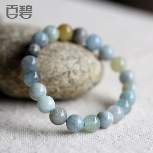  天然绿柱石/海蓝宝手链 小清新文艺范