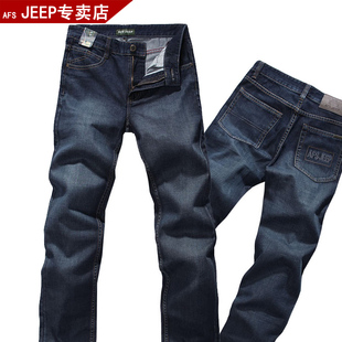  限时150 AFSJEEP吉普 男装秋冬新款直筒时尚休闲牛仔裤 正品