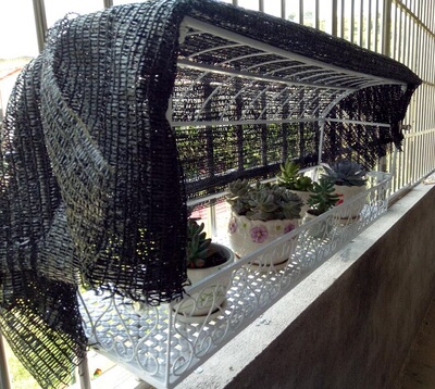 欧式铁艺悬挂栏杆多肉花架 露养遮阳网防雨塑料膜雨棚架
