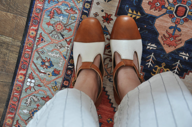 A few simple.Hidden trace Independent manual customized Retro Color matching T Cow leather shoesin the Women's Shoes, Low shoes category - from Buy2taobao.com to provide professional Taobao agent buy service