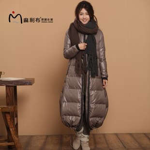  麻利布女装冬装新品 文艺时尚超长款羽绒服 M12DH09