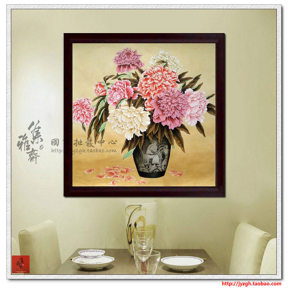 斗方花鸟国画市场批发最低价办公室客厅酒店宾馆装饰壁画CQA-55