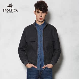  【2色】斯波帝卡 男士立领拉链羊毛外套  经典双层呢子夹克 男