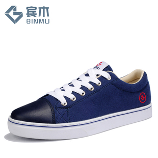 宾木春夏男式新款男鞋 英伦帆布鞋男士低帮休闲鞋 韩版潮流板鞋子