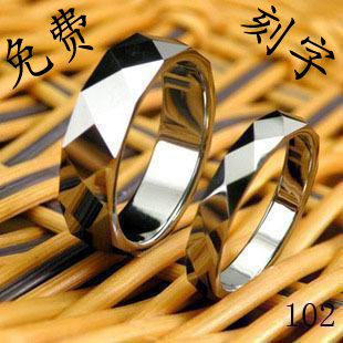  韩版饰品 钨钢钨金情侣对戒指 男士女士 刀割无痕 激光免费可刻字