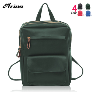  阿瑞娜 新款欧美明星款复古全牛皮公文学院风真皮双肩包背包