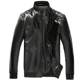 新款春装男装 ppz男式休闲外套 时尚潮男士PU皮立领夹克皮衣