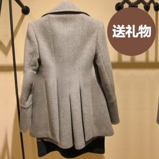  冬季短款呢大衣女 韩版修身毛呢外套气质灰呢外套大衣女20518