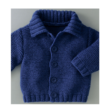 织黛纯手工<em>棒针编织</em>男<em>宝宝婴儿</em>翻领<em>开衫</em>冬季厚