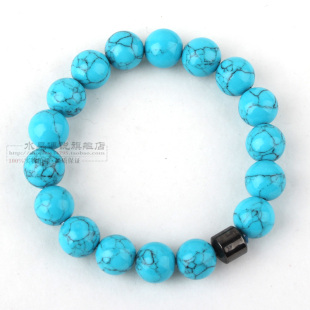  女巫推荐 狮子座年星座开运手链 蓝绿松石聚合能量手环男款