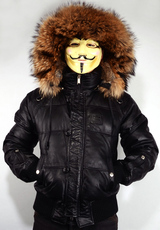 Одежда из кожи 欧美dsquared2超大毛领貉子100%进口羊皮羽绒皮衣 男款真衣羽绒服