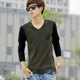 男款<em>线衣</em>衬衫<em>立领</em>假两件<em>男开衫</em>修身针织韩版男