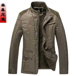  冬季中年男士棉衣保暖加厚加绒棉服男装外套爸爸外衣清仓特价