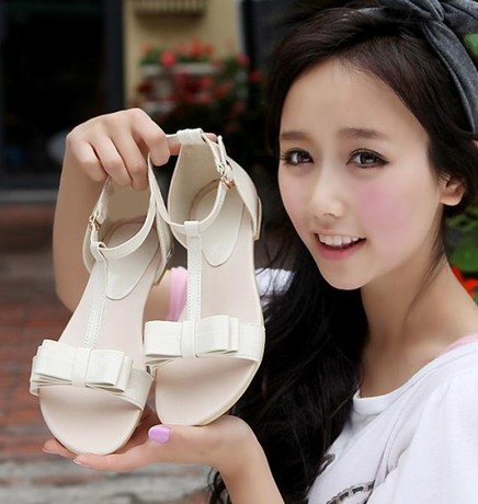 2014新款凉鞋平跟少女中学生韩版平底女鞋子