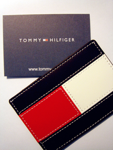 三皇冠！TOMMY HILFIGER 多功能皮卡套 卡片包 交通卡包~满额包邮