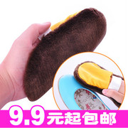 羊毛擦 皮鞋 皮衣上光多功能擦布 鞋刷 上油抛光不脏手 擦鞋手套