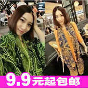 波西米亚风格围巾 小银子同款围巾 俏丽百搭丝巾 图腾爆款