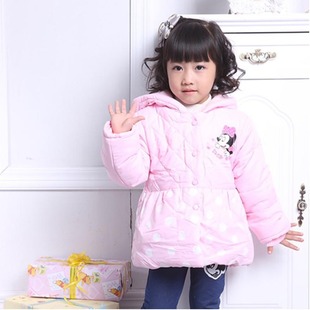  外贸 秋冬糖果色儿童女童带帽棉袄泡泡裙摆小棉衣棉服外套