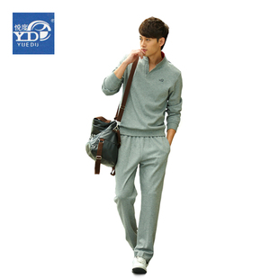  悦度原单正品 运动套装 男士V领套衫长袖卫衣 运动服 运动服套装