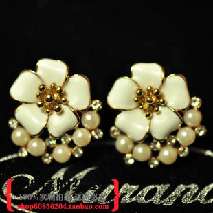  韩国新娘饰品时尚新款水钻耳钉耳环耳坠蝴蝶结雏菊珍珠耳饰批发