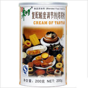  烘焙原料*朱师傅塔塔粉 戚风蛋糕/打发蛋白必备200g(克)罐