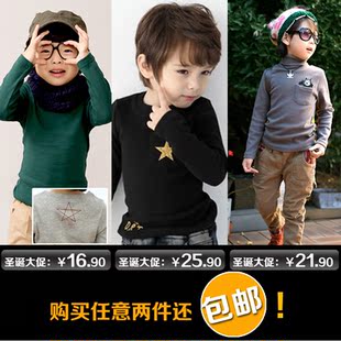  童装 男童儿童t恤 纯棉儿童打底衫 儿童长袖T恤 秋装男童春款