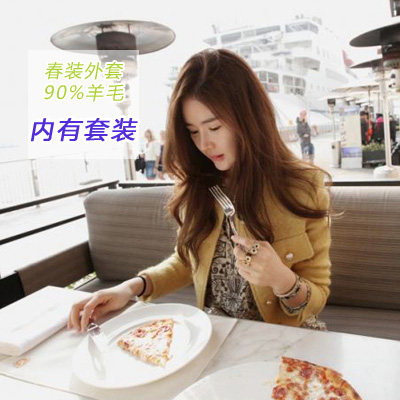 2013 spring new Korean fashion wool coat slim wild Barret coat women's clothing