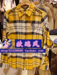  专柜正品代购 依恋12年冬款厚款格子女衬衫EEYC24T54O YC24T540